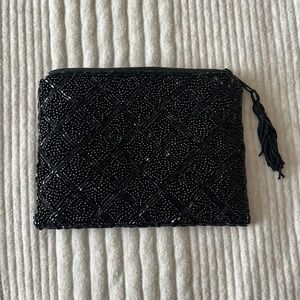 Lancôme Black Beaded Clutch
